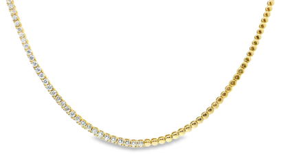 4.56CT Diamond Half Way 4 Prong Tennis 14k Yellow Gold