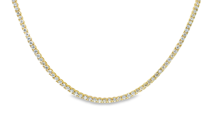 4.56CT Diamond Half Way 4 Prong Tennis 14k Yellow Gold