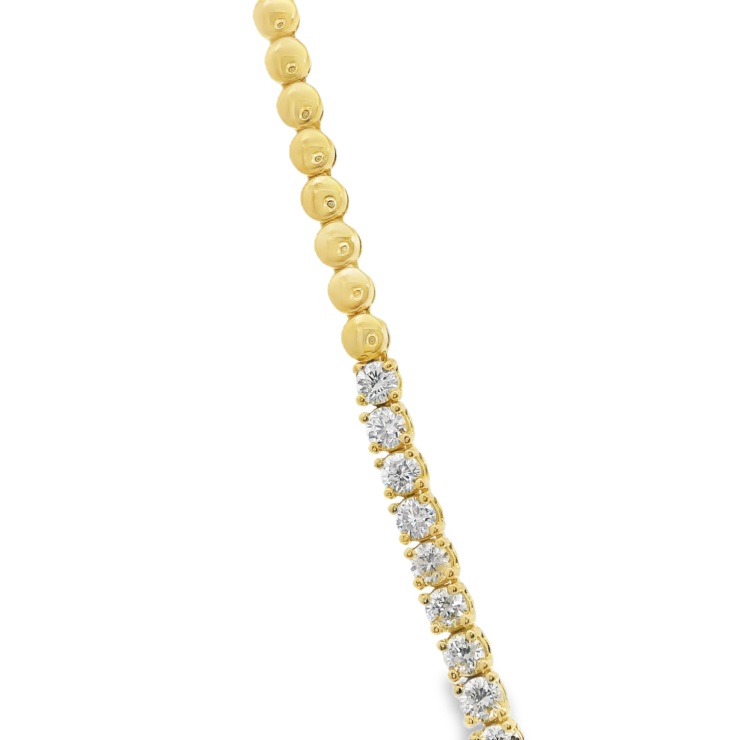 4.56CT Diamond Half Way 4 Prong Tennis 14k Yellow Gold