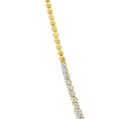 3.82CT Diamond Half Way 4 Prong Tennis 14k Yellow Gold