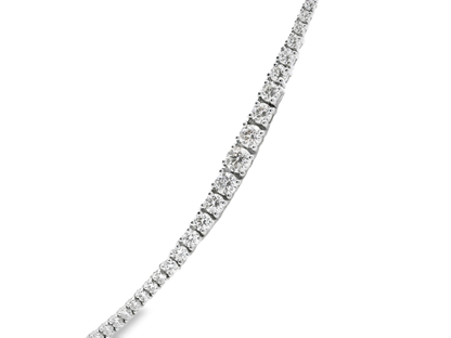 7.57CT Diamond 4 Prong Graduated Tennis 14k White Gold Necklace