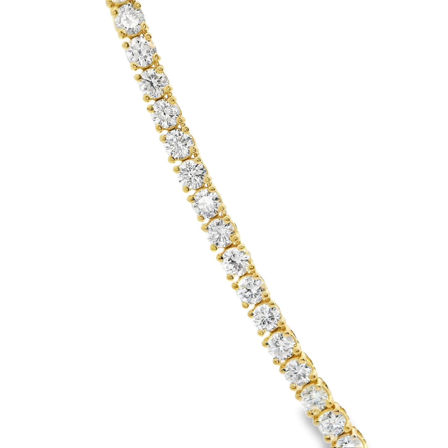 8.05CT Diamond 4 Prong Tennis Necklace 14k Yellow Gold