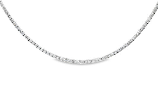 6.60CT Diamond 4 Prong Tennis 14k White Gold Necklace