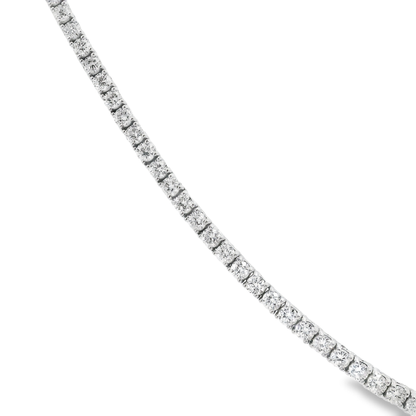 6.60CT Diamond 4 Prong Tennis 14k White Gold Necklace