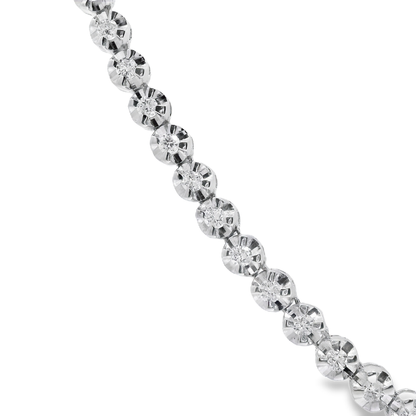 3.30CT Diamond Buttercup  Tennis 14K White Gold Necklace
