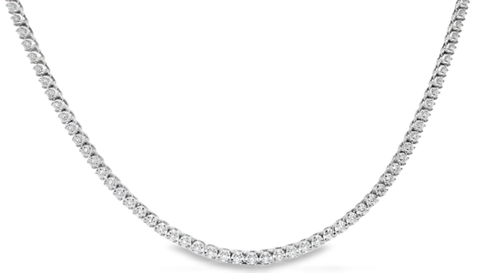 3.48CT Diamond Buttercup Tennis 14K White Gold Necklace