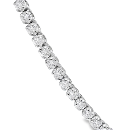 3.48CT Diamond Buttercup Tennis 14K White Gold Necklace