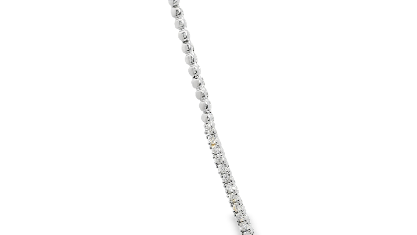 3.75CT Graduated Diamond Tennis Necklace 14K White Gold