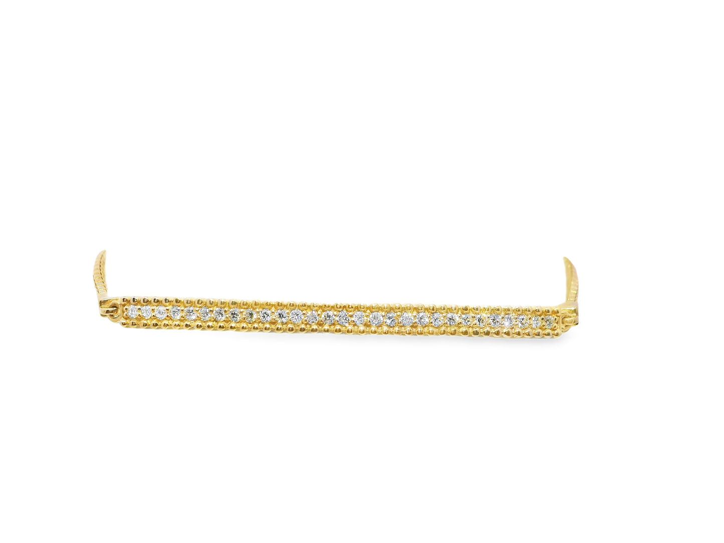 0.30CT Diamond Bar Zip Bracelet 14k Rose Gold