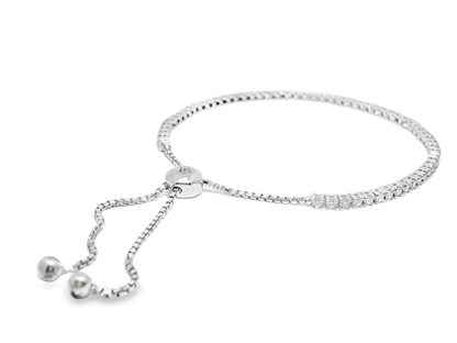 1.47Ct Diamond 4 Prong Zip Bracelet 14K White Gold