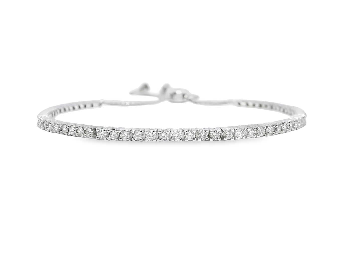 1.47Ct Diamond 4 Prong Zip Bracelet 14K White Gold