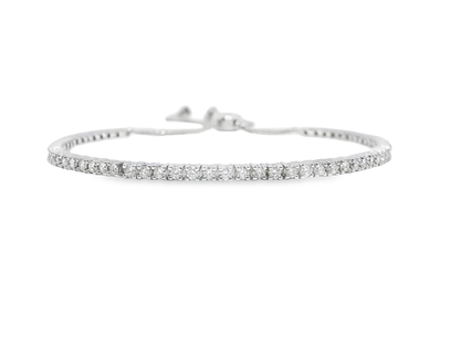 1.47Ct Diamond 4 Prong Zip Bracelet 14K White Gold