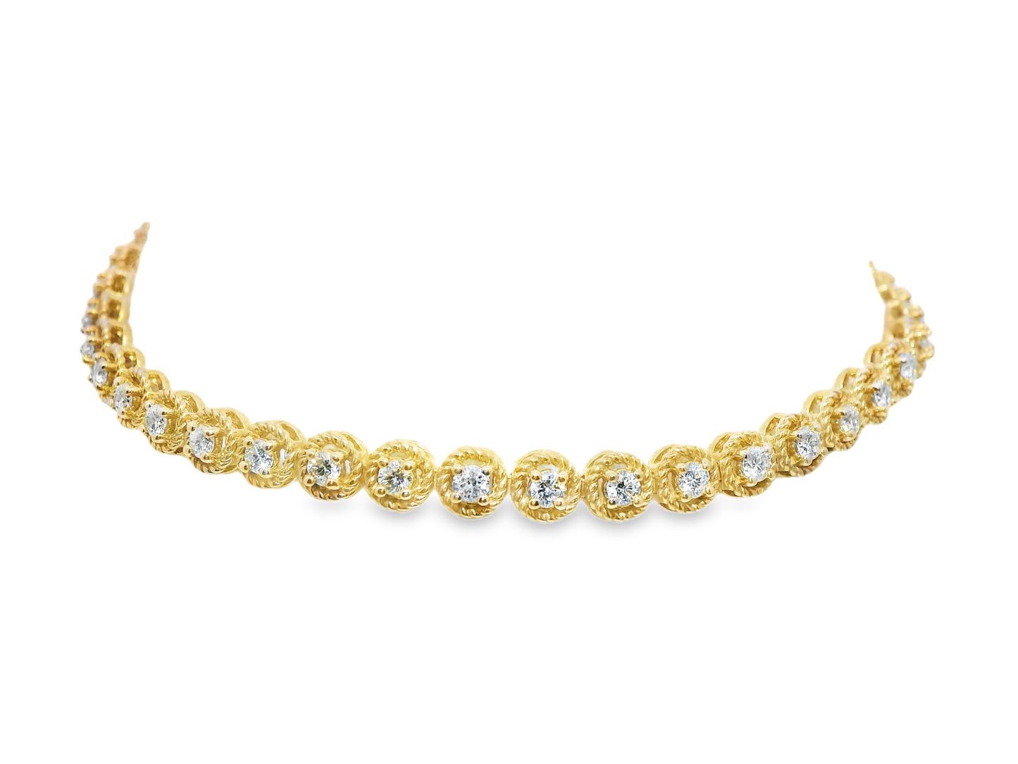 0.73CT Diamond Zip Bracelet 14k Rose Gold