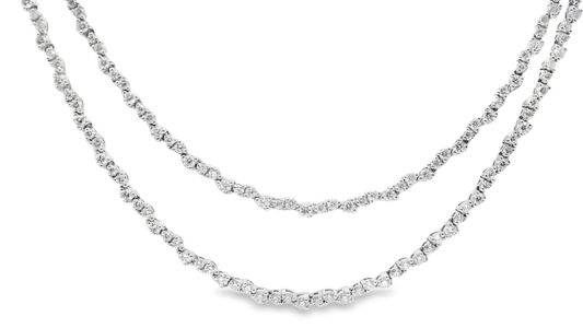 10.46CT Diamond Tennis Necklace 14k White Gold 36 Inches