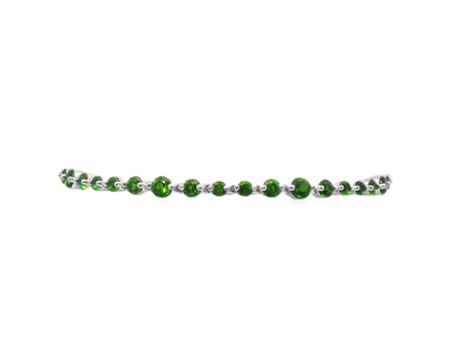 0.37CT Diamond  1.40CT Tsavorite Bracelet 14k White Gold