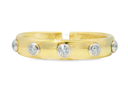 2.57CT Diamond Bezel Bangle 14k Yellow Gold