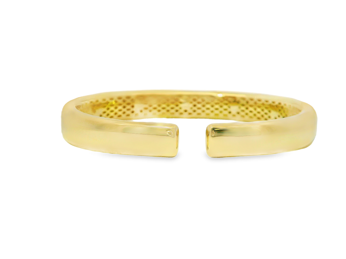 1.25CT Diamond Bezel Bangle 14k Yellow Gold