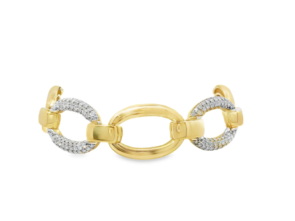 3.41ct Diamond Chain Link Bracelet 14k Yellow