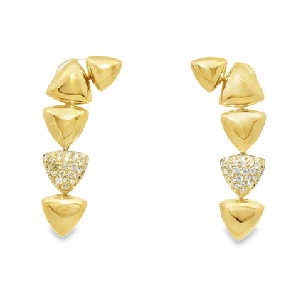 0.98CT Diamond Earrings 14k Yellow Gold