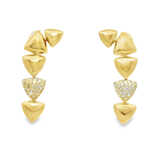 0.98CT Diamond Earrings 14k Yellow Gold
