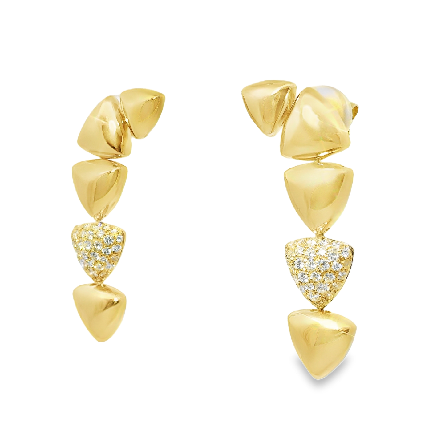 0.98CT Diamond Earrings 14k Yellow Gold