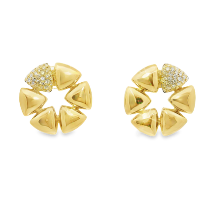 0.97CT Diamond Earrings 14k Yellow Gold
