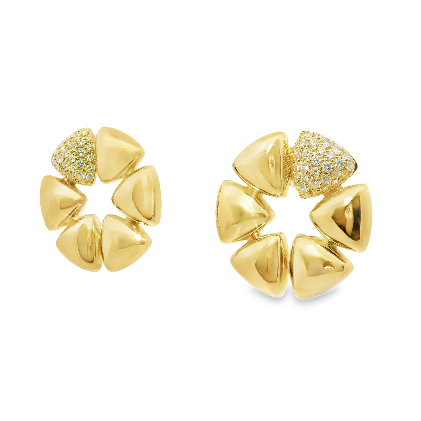 0.97CT Diamond Earrings 14k Yellow Gold