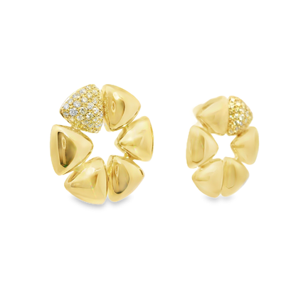 0.97CT Diamond Earrings 14k Yellow Gold