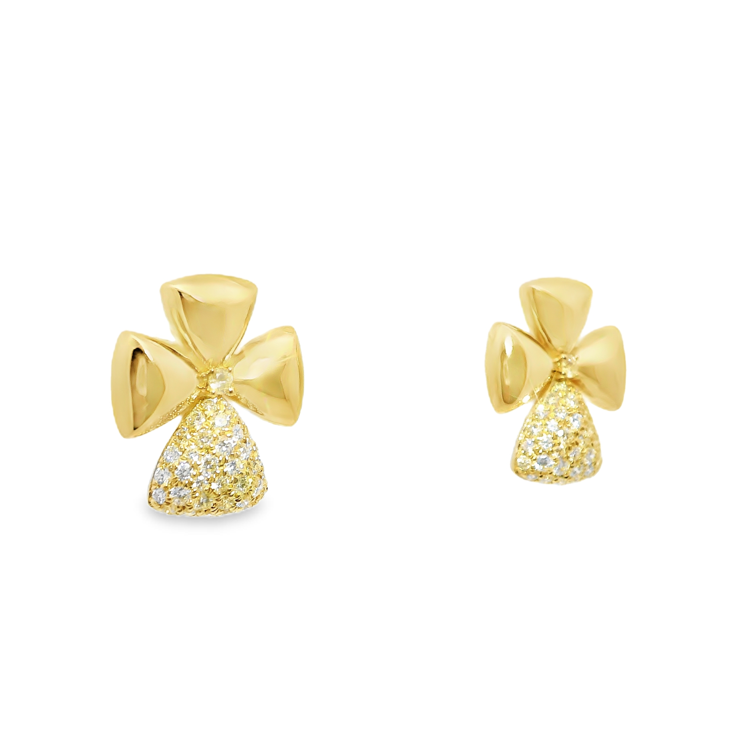 1.05CT Diamond Earrings 14k Yellow Gold