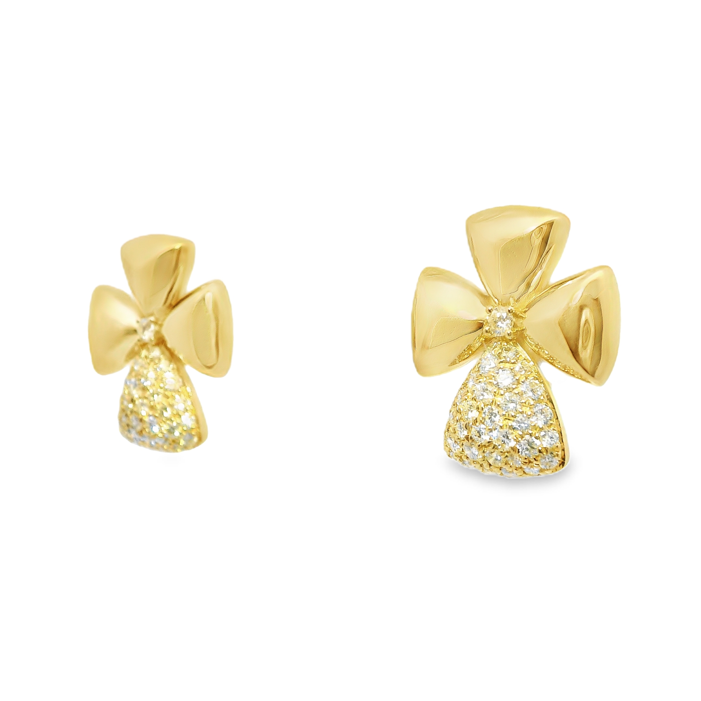 1.05CT Diamond Earrings 14k Yellow Gold