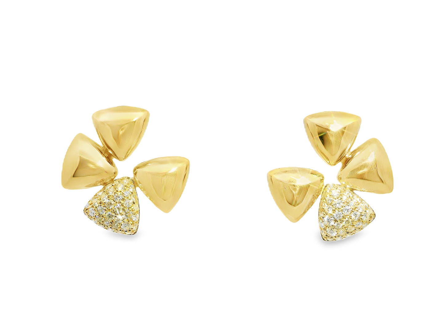 0.98CT Diamond Earrings 14k Yellow Gold