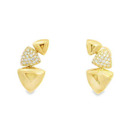 0.99CT Diamond Earrings 14k Yellow Gold