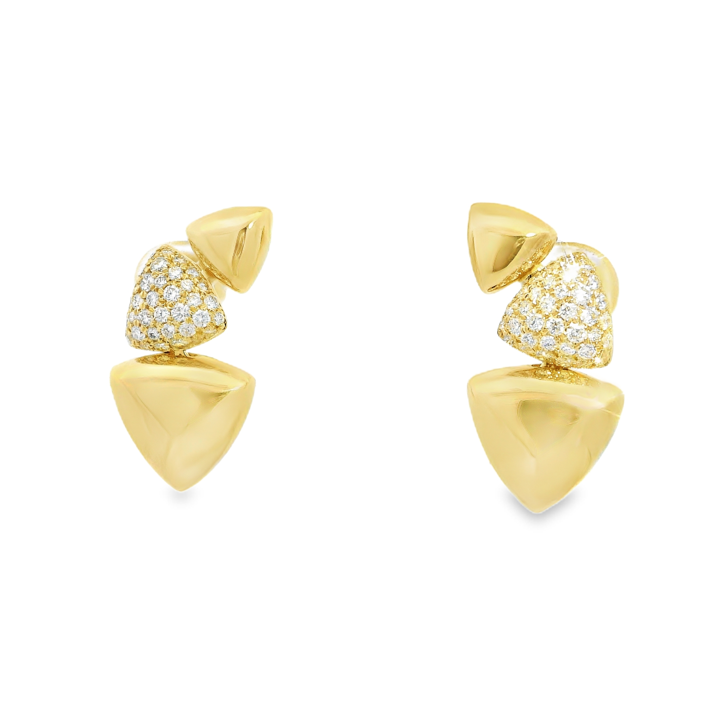 0.99CT Diamond Earrings 14k Yellow Gold