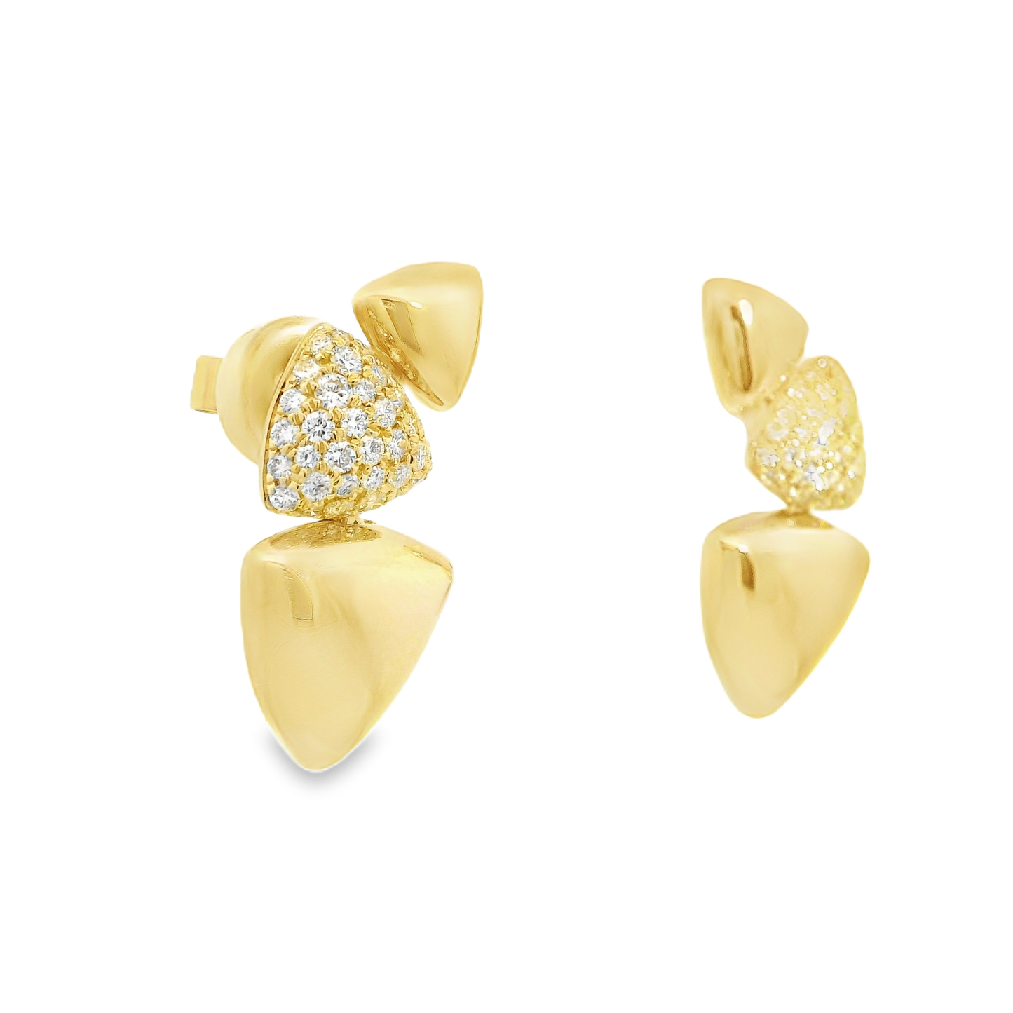 0.99CT Diamond Earrings 14k Yellow Gold