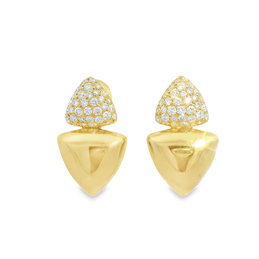0.99CT Diamond Earring 14k Yellow Gold