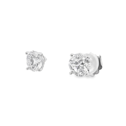 3.08CT Lab Diamond Stud Earring 14k White Gold
