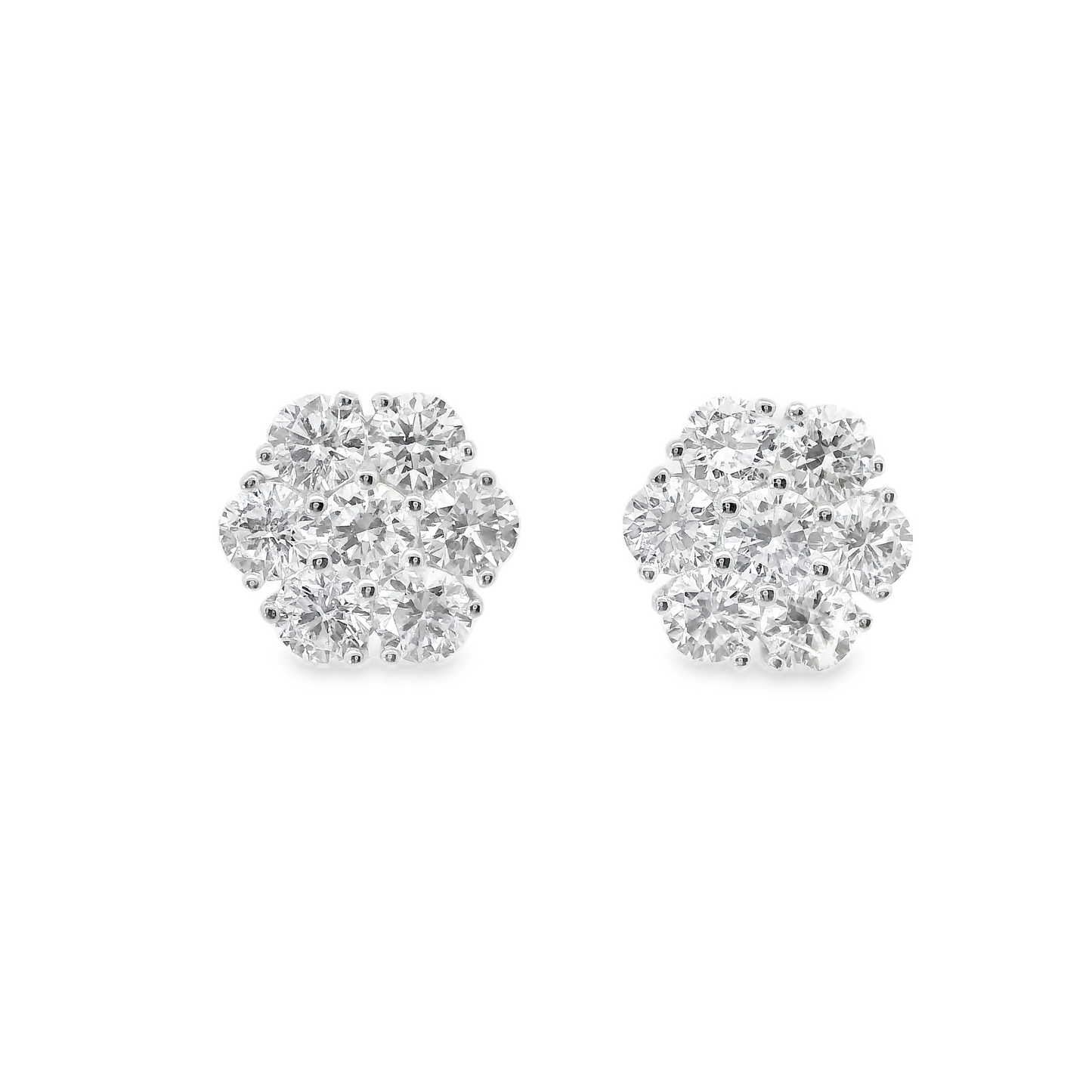 3.77CT Lab Diamond Stud Earring 14k White Gold