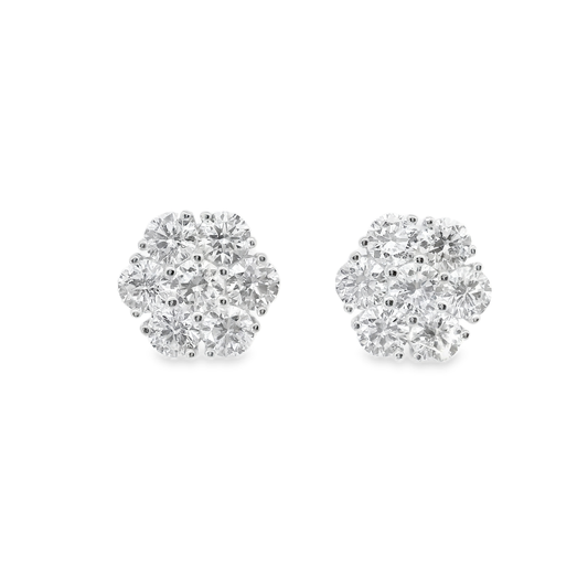 3.77CT Lab Diamond Stud Earring 14k White Gold