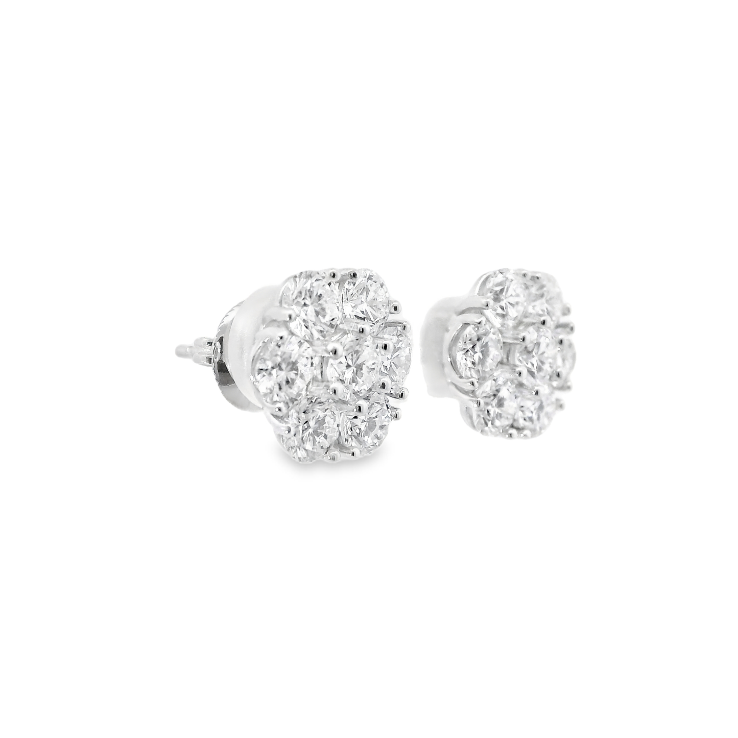 3.77CT Lab Diamond Stud Earring 14k White Gold