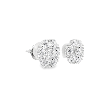 3.77CT Lab Diamond Stud Earring 14k White Gold