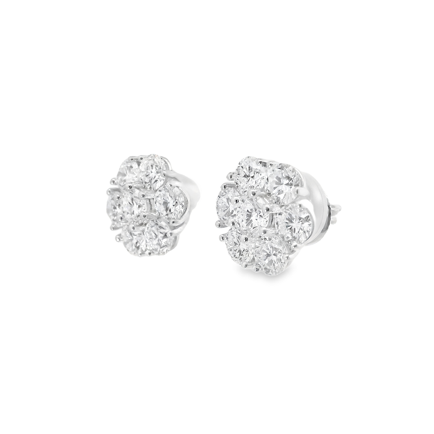 3.77CT Lab Diamond Stud Earring 14k White Gold