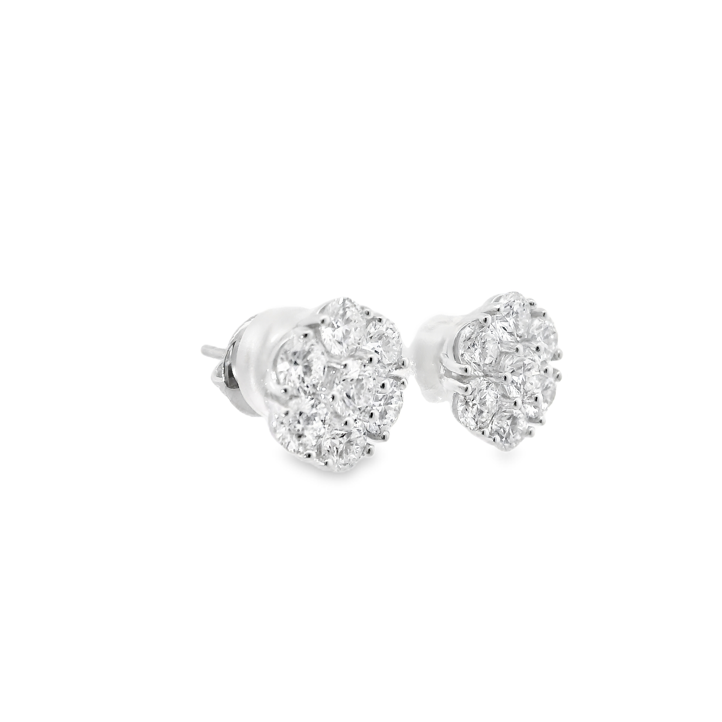 3.07CT Lab Diamond Stud Earring 14k White Gold