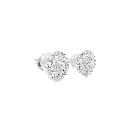 3.07CT Lab Diamond Stud Earring 14k White Gold