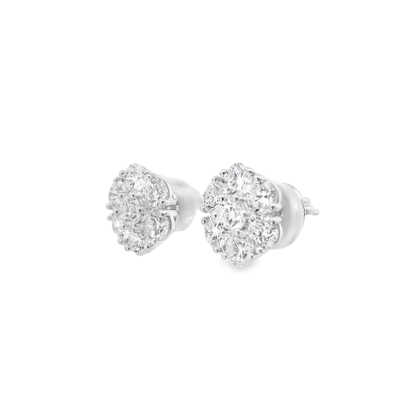 3.07CT Lab Diamond Stud Earring 14k White Gold
