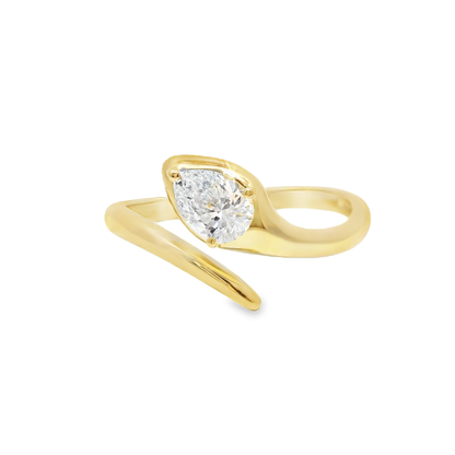 0.43CT Lab Diamond Ring 14k Yellow Gold