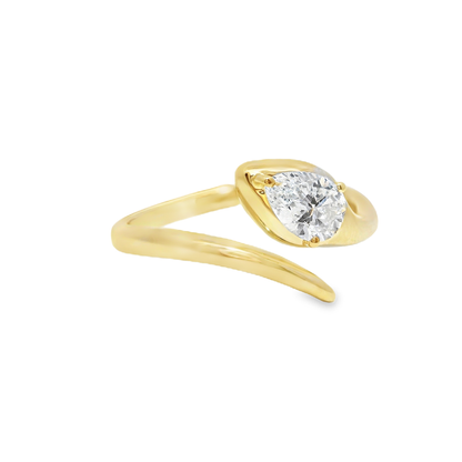 0.43CT Lab Diamond Ring 14k Yellow Gold