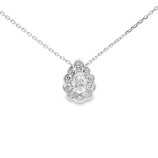 0.59CT Lab Diamond Pendant 14k White Gold