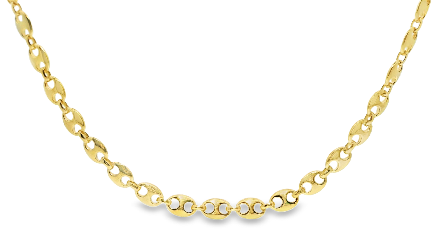 Plain Gold Necklace in 14k Yellow Gold