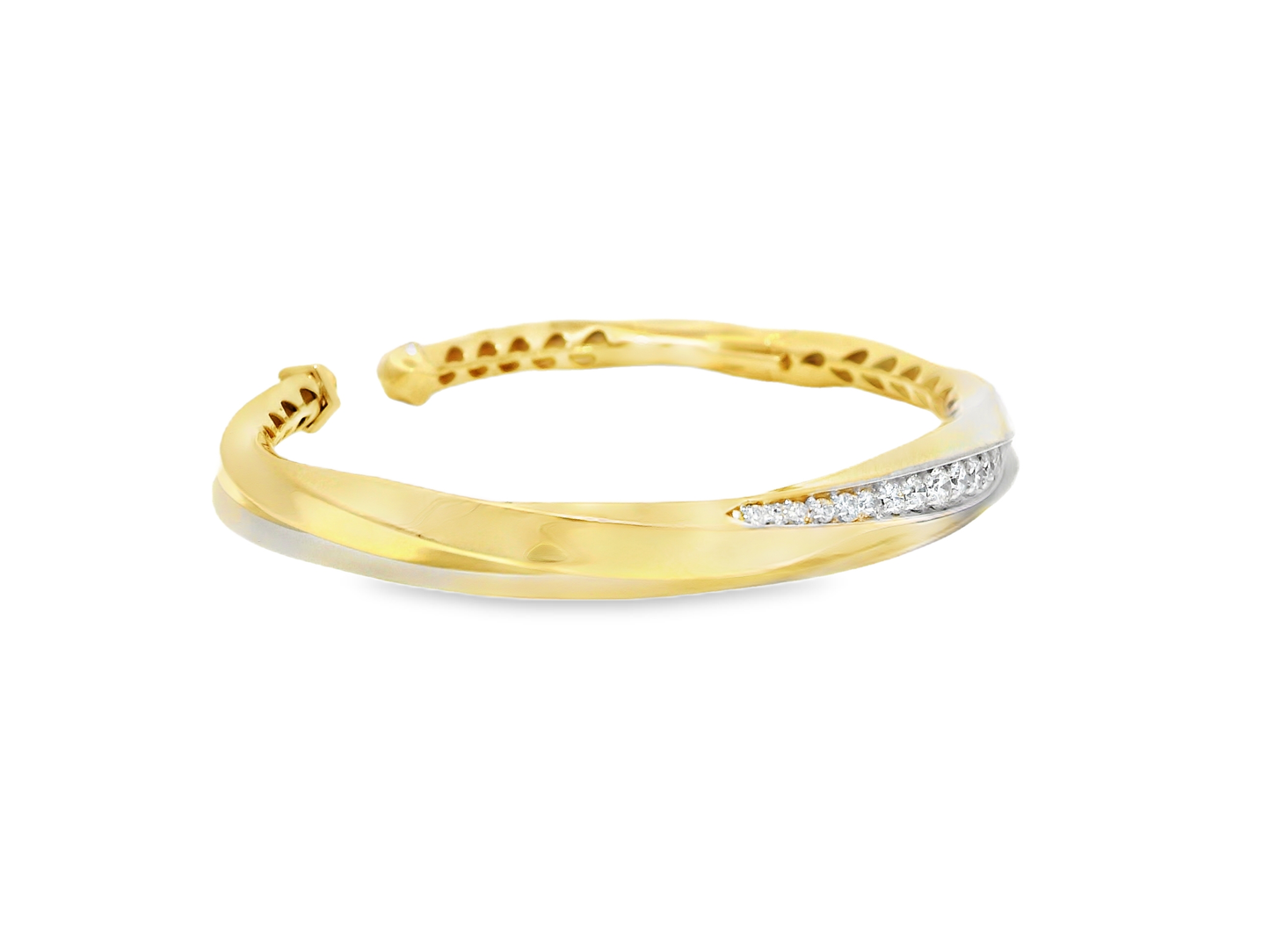 0.86CT Diamond Bangle 14k Yellow Gold