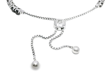 1.15CT Diamond 3.07 Black Diamond Zip Bracelet 14k White Gold